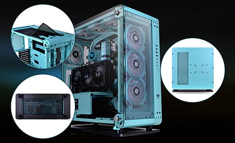 Thermaltake Core P6 TG CA-1V2-00MBWN-00 Turquoise Computer Case